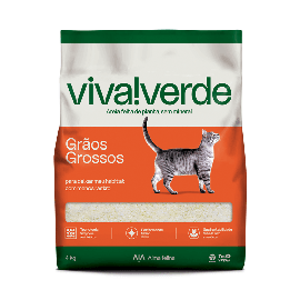 Areia Viva Verde - Gros Grossos 4kg - Controle de Rastros