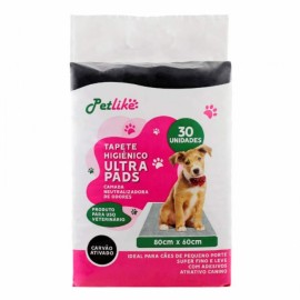 Tapete Higinico Ultra Pads Carvo Ativado 80x60cm - com 30 unidades