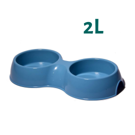 Comedouro para Cachorros Grandes - Capacidade 2L Azul e Vermelho